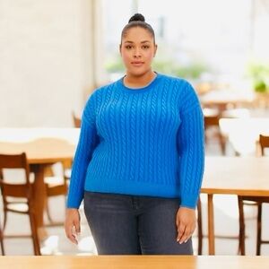 Torrid Vibrant Blue Cable Knit Sweater 3X